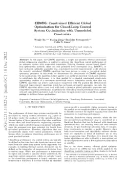 CONFIG: Constrained Efficient Global Optimization for Closed-Loop
  Control System Optimization with Unmodeled Constraints