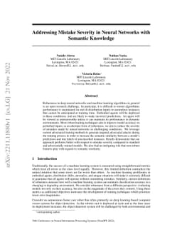 Addressing Mistake Severity in Neural Networks with Semantic Knowledge