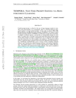 TEMPERA: Test-Time Prompting via Reinforcement Learning