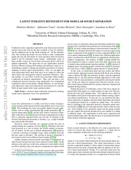 Latent Iterative Refinement for Modular Source Separation