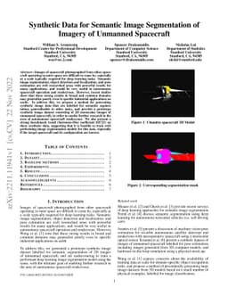 Synthetic Data for Semantic Image Segmentation of Imagery of Unmanned
  Spacecraft