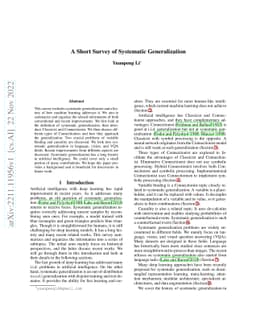 A Short Survey of Systematic Generalization