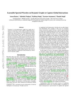 Learnable Spectral Wavelets on Dynamic Graphs to Capture Global
  Interactions