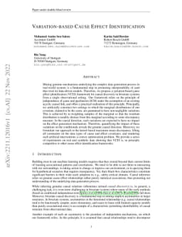 Variation-based Cause Effect Identification
