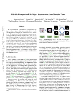 ONeRF: Unsupervised 3D Object Segmentation from Multiple Views