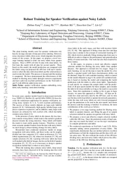 Robust Training for Speaker Verification against Noisy Labels