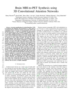 Brain MRI-to-PET Synthesis using 3D Convolutional Attention Networks