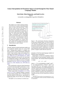 Linear Interpolation In Parameter Space is Good Enough for Fine-Tuned
  Language Models