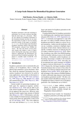 A Large-Scale Dataset for Biomedical Keyphrase Generation