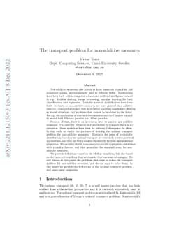 The transport problem for non-additive measures