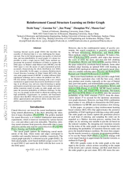 Reinforcement Causal Structure Learning on Order Graph