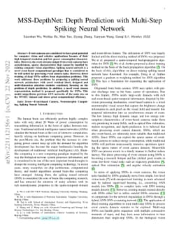 MSS-DepthNet: Depth Prediction with Multi-Step Spiking Neural Network