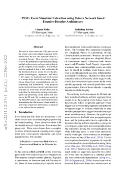 PESE: Event Structure Extraction using Pointer Network based
  Encoder-Decoder Architecture
