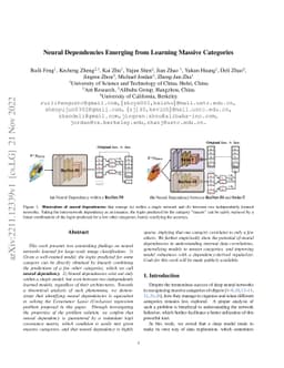Neural Dependencies Emerging from Learning Massive Categories