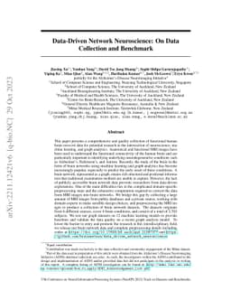 Data-Driven Network Neuroscience: On Data Collection and Benchmark