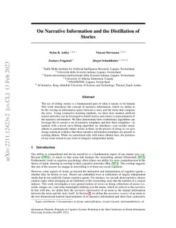 On Narrative Information and the Distillation of Stories