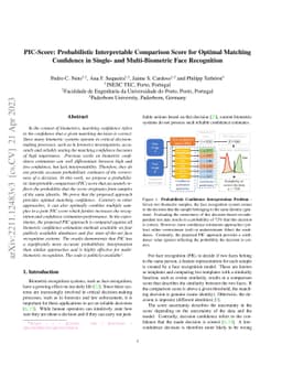 PIC-Score: Probabilistic Interpretable Comparison Score for Optimal
  Matching Confidence in Single- and Multi-Biometric (Face) Recognition