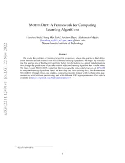 ModelDiff: A Framework for Comparing Learning Algorithms