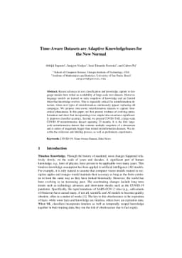 Time-Aware Datasets are Adaptive Knowledgebases for the New Normal