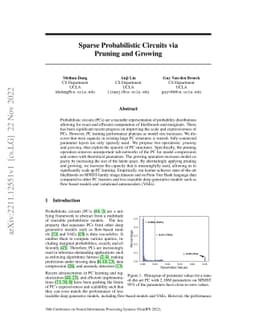 Sparse Probabilistic Circuits via Pruning and Growing