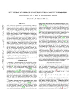 Deep Neural Mel-Subband Beamformer for In-car Speech Separation