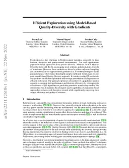 Efficient Exploration using Model-Based Quality-Diversity with Gradients
