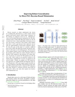 Improving Robust Generalization by Direct PAC-Bayesian Bound
  Minimization