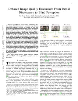 Dehazed Image Quality Evaluation: From Partial Discrepancy to Blind
  Perception