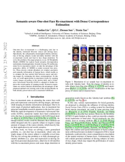 Semantic-aware One-shot Face Re-enactment with Dense Correspondence
  Estimation