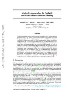 Masked Autoencoding for Scalable and Generalizable Decision Making