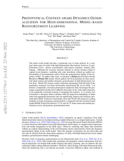 Prototypical context-aware dynamics generalization for high-dimensional
  model-based reinforcement learning