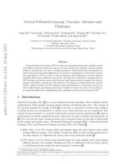 Vertical Federated Learning: Concepts, Advances and Challenges