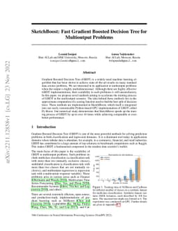 SketchBoost: Fast Gradient Boosted Decision Tree for Multioutput
  Problems