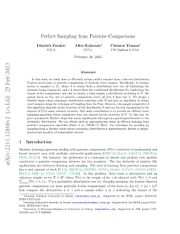 Perfect Sampling from Pairwise Comparisons