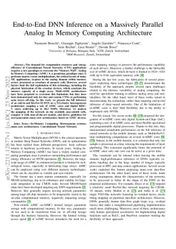 End-to-End DNN Inference on a Massively Parallel Analog In Memory
  Computing Architecture