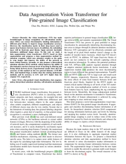 Data Augmentation Vision Transformer for Fine-grained Image
  Classification