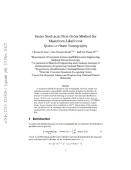 Faster Stochastic First-Order Method for Maximum-Likelihood Quantum
  State Tomography