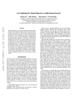 Cost Splitting for Multi-Objective Conflict-Based Search