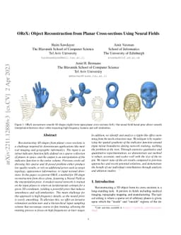 OReX: Object Reconstruction from Planar Cross-sections Using Neural
  Fields