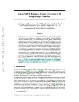 GhostNetV2: Enhance Cheap Operation with Long-Range Attention