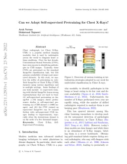 Can we Adopt Self-supervised Pretraining for Chest X-Rays?