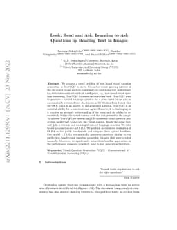 Look, Read and Ask: Learning to Ask Questions by Reading Text in Images