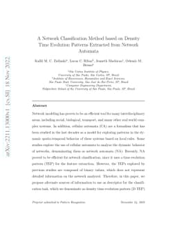A Network Classification Method based on Density Time Evolution Patterns
  Extracted from Network Automata