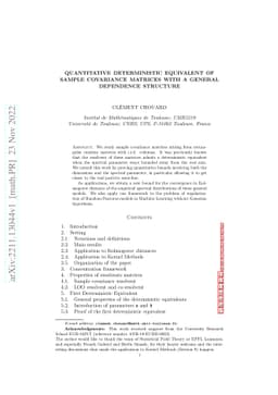 Quantitative deterministic equivalent of sample covariance matrices with
  a general dependence structure
