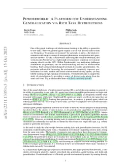 Powderworld: A Platform for Understanding Generalization via Rich Task
  Distributions