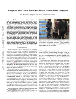 Navigation with Tactile Sensor for Natural Human-Robot Interaction