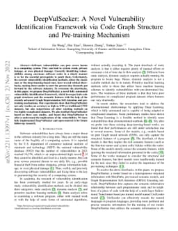 DeepVulSeeker: A Novel Vulnerability Identification Framework via Code
  Graph Structure and Pre-training Mechanism