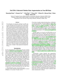 Fed-TDA: Federated Tabular Data Augmentation on Non-IID Data