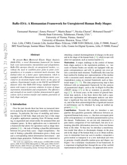BaRe-ESA: A Riemannian Framework for Unregistered Human Body Shapes