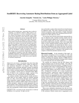 SeedBERT: Recovering Annotator Rating Distributions from an Aggregated
  Label